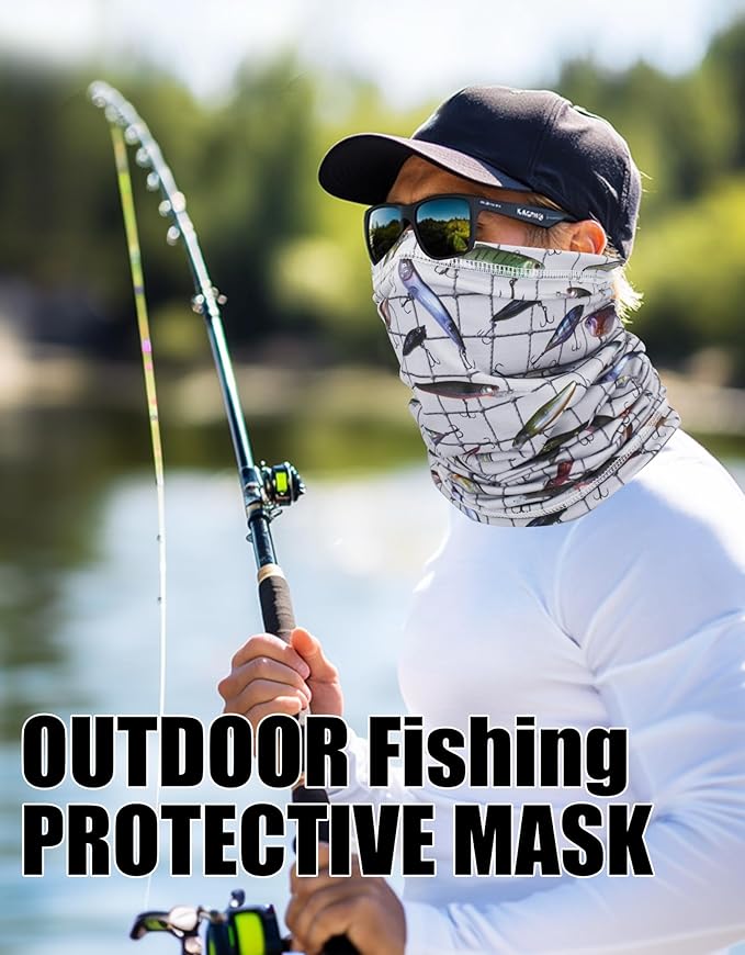 JHYWELL Cooling Neck Gaiter Face Mask, UV Protection Masks Gator, Windproof Bandana for Skiing, Fishing, Hiking, Cycling
