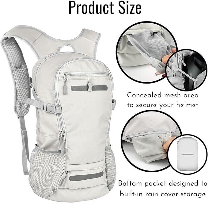 Zavothy 20L Multipurpose Hiking Backpack with 3L Water Bladder – Durable Hydration Backpack with Insulated Bladder Compartment, Hidden Helmet Holder & Rain Cover – for Hiking, Commuting, and Camping