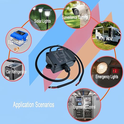 Automatic Transfer Switch DC 5V-60V ATS Auto Transfer Switch Transfer Switchs for Home Generator <10ms for refrigerators, Emergency Lights, etc(bicut DC).