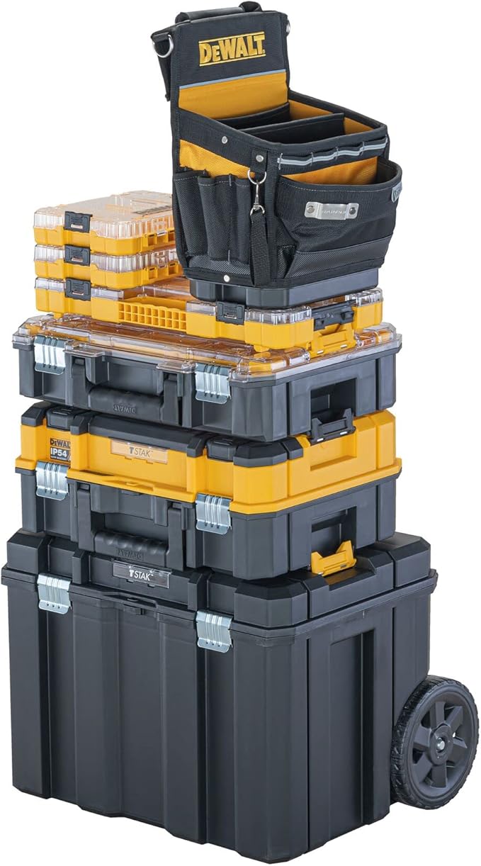 DEWALT Tool Bag, Easy Access Small Tool Pouch with Hard Bottom and Carrying Strap (DWST17624)