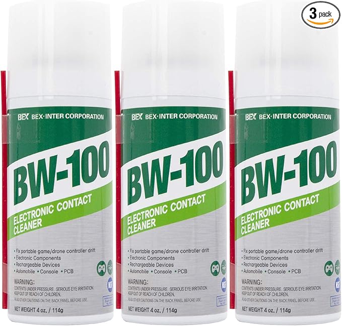 Non-Flammable Electronic Contact Cleaner Aerosol Spray - Safely Cleans Joysticks, Computers, PCB and More - Removes dust, Dirt and contaminants on Contact-Quick Dry | 4oz/114g | Pack of 3