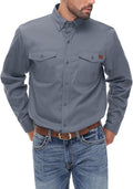 FR Shirt for Men 6oz Ripstop Lightweight Back Vented Mesh Breathable Flame Resistant CAT2 NFPA2112 Welding Shirts