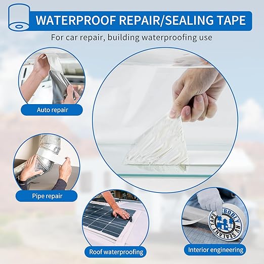 RV Roof Tape Waterproof,2 Inch X 50 Foot Leak Repair Sealant Tape,UV & Waterproof Butyl Tape for RV Roof,Window,Camper, Boat,Pipe Sealing White