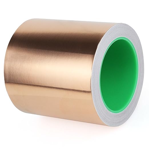 BOMEI PACK 4inch x 66ft Copper Foil Tape Conductive Adhesive for Electrical Repair, EMI Guitar Shielding, DIY Decoration, Stained Glass, Paper Circuits