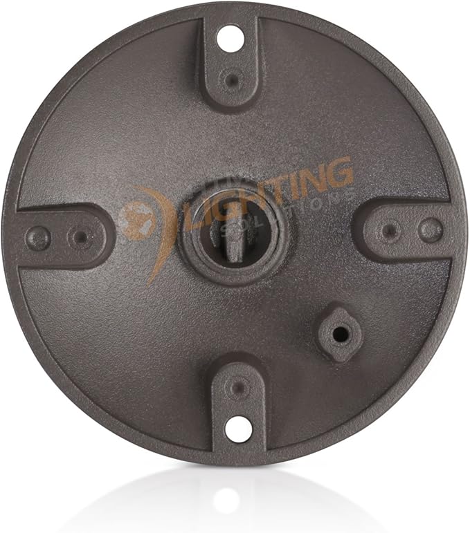 HTM LIGHTING SOLUTIONS 4 in. Round Weatherproof Electrical Junction Box Cover with 1/2 in. NPT Thread Outlet for Indoor/Outdoor Use – Landscape Accessories – Bronze