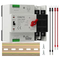 AC110V 100Amp Automatic/Manual Transfer Switch 2P 50/60Hz, 2Poles Mini ATS Auto Dual Power Switch Automatic Changeover Fast Transfer for Home Generator, Soalr, Rv and Lv Power
