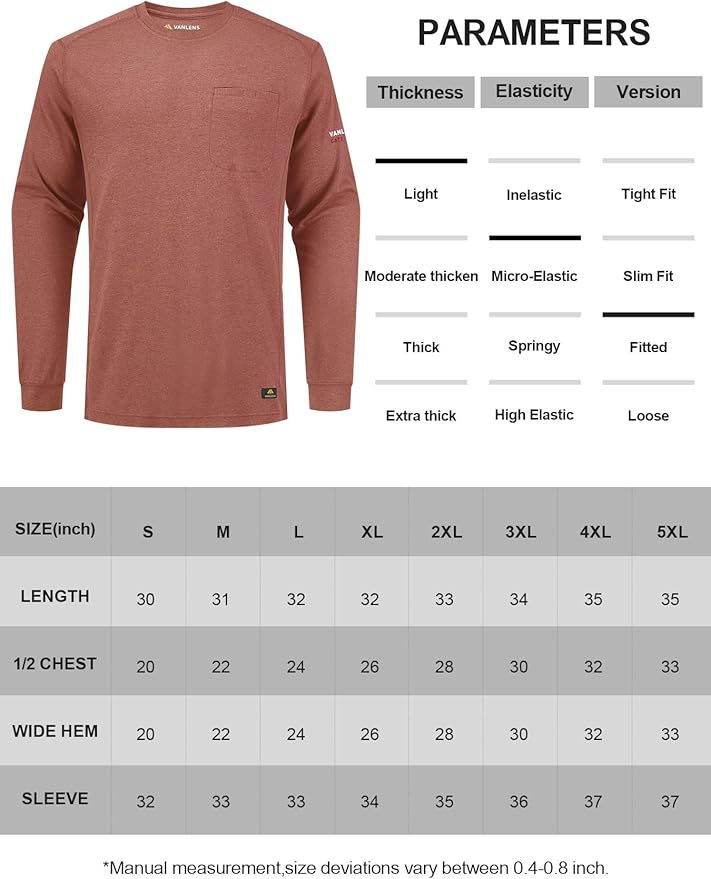 FR Shirts for Summer Crew T-Shirt 5.5OZ Heather Jersey Flame Resistant Long Sleeve Crew T Shirt CAT2