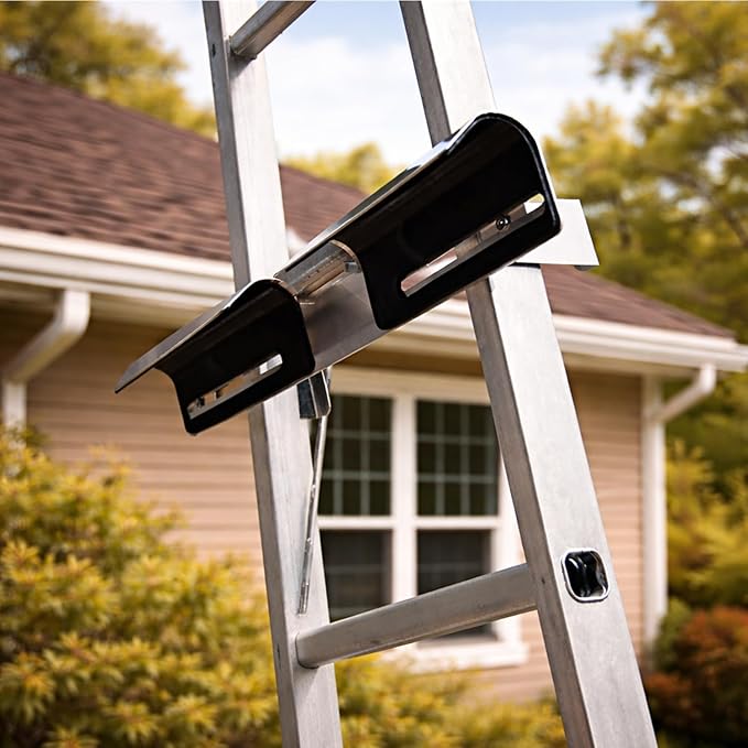 Premium Aluminum Gutter Guard for Ladders - Universal Ladder Stabilizer & Roof Protector - Prevents Gutter Damage & Enhances Safety - Fits Ladders Up to 18.9 Inches Wide