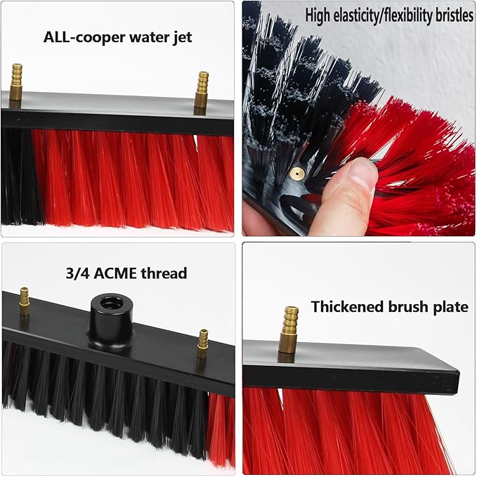 Window Cleaning Brush Head for Solar Panel Washing Water Flow Through（Without Pole） (brush-550)