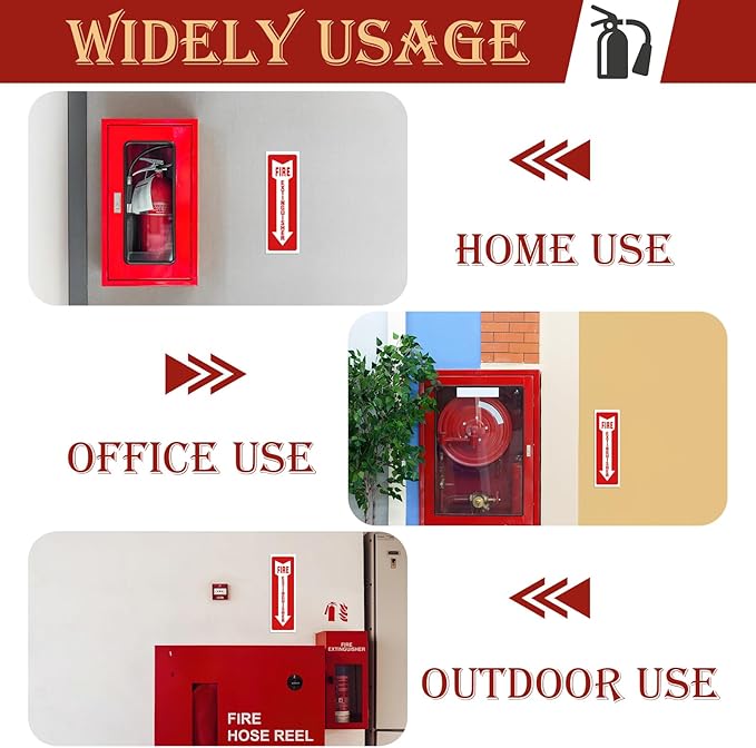Fire Extinguisher Signs, 15 Pack 4x12 Inch Fire Extinguisher Signs for Home Business, Strong Self Adhesive Safety Sticker Sign, UV Protected, Weather, Indoor & Outdoor