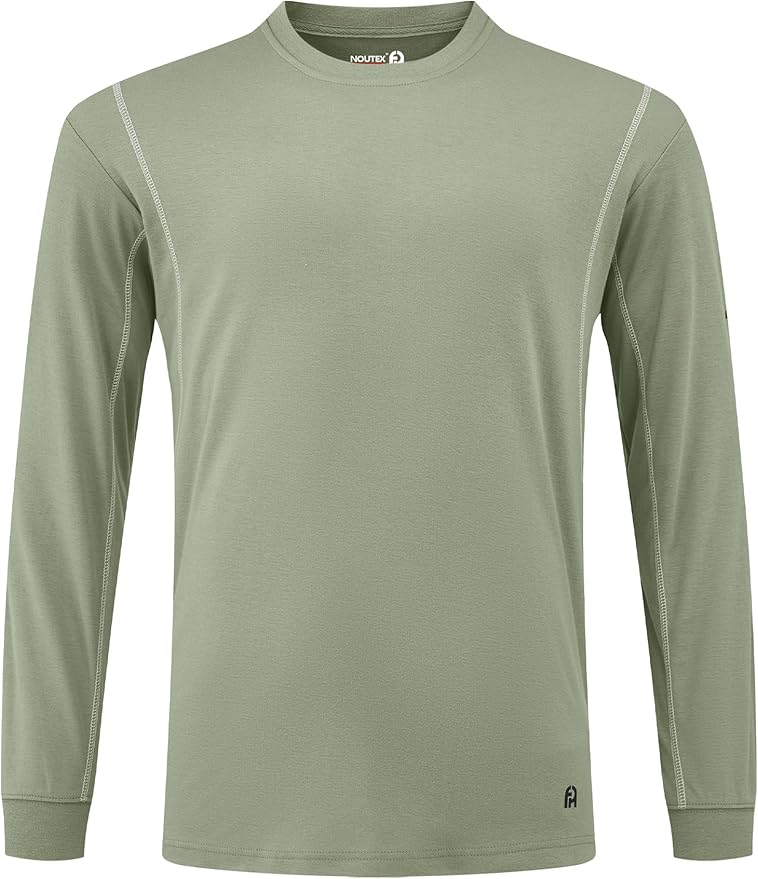 FR Shirts for Men 5.5oz Lightweight Bird's Eye Mesh Back Panel for Ventilation Long Sleeve CAT2 Fire Resistant Shirts