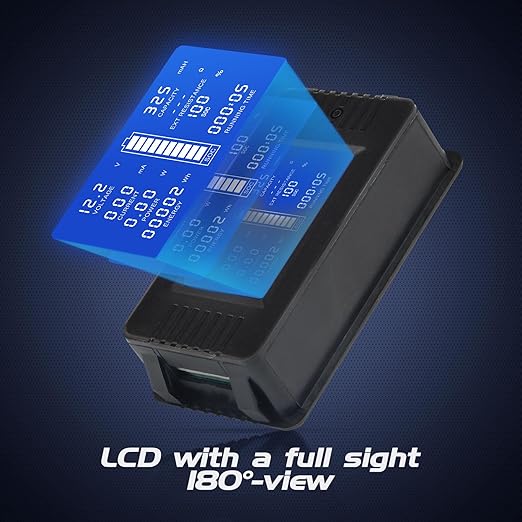 DC Multifunction Battery Monitor Meter with Shunt,0-200V,0-300A, LCD Display Digital Current Multimeter Voltmeter Ammeter for Cars RV Solar,Widely Applied to 12V/24V/48V RV/Car Battery…