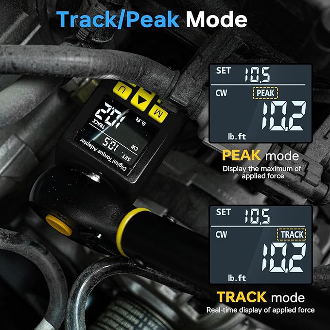 Heavy-duty Digital Torque Adapter, (±1% Accuracy, 40-300Ft-lb), 1/2" Digital Torque Wrench Adapter for Auto, Versatile Meter - Alert | Peak/Track | Preset | Store/Delete, for Machinery Repairs(406N.m)