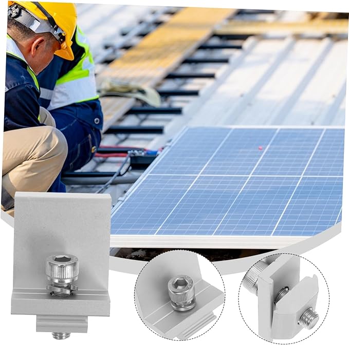 BESPORTBLE 12pcs Solar Panel Bracket Clips Durable Fixed Buckle Reliable Outdoor Panel Holder Clamp for Secure Mounting for Solar Photovoltaic Systems