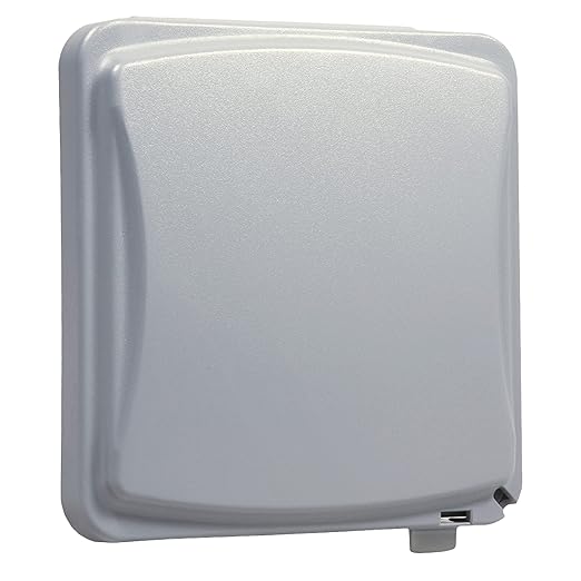 TayMac MM1410G Flat Weatherproof Plastic Cover 55 Configurations Vertical/Horizontal Two Gang, Flat Grey