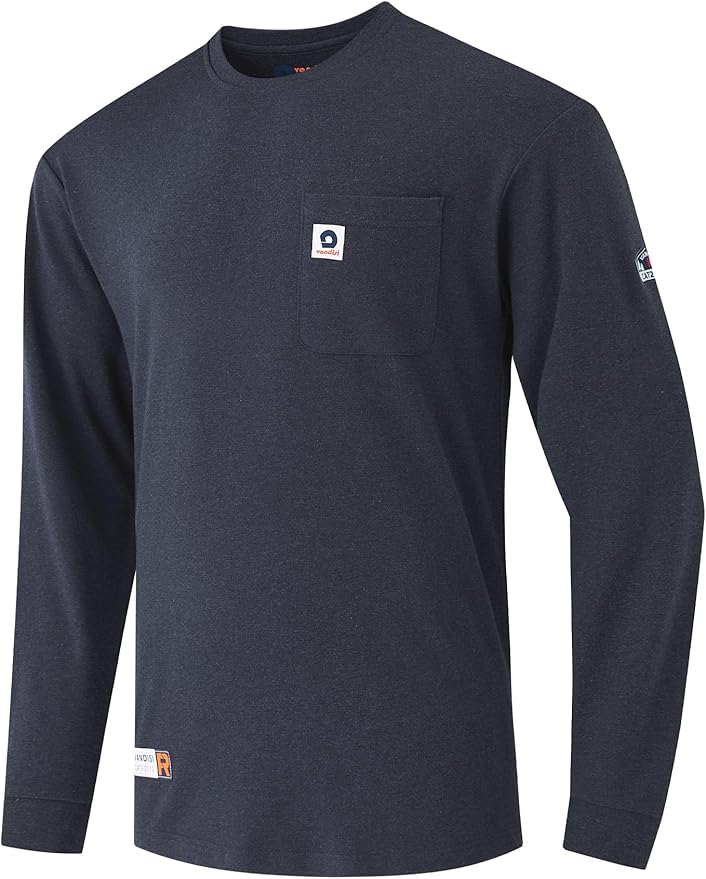 FR Shirts for Men 6.5oz Lightweight Fire Resistant Shirts for Men Long Sleeve NFPA2112/CAT2