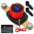 Joinfworld Side Post Battery Disconnect Switch 12V-48V with Led Voltmeter Display, DC 5-60V Battery Kill Switch Waterproof Marine Battery Cut Off Switch 12 Volt for Car RV Boat ATV UTV Vehicles