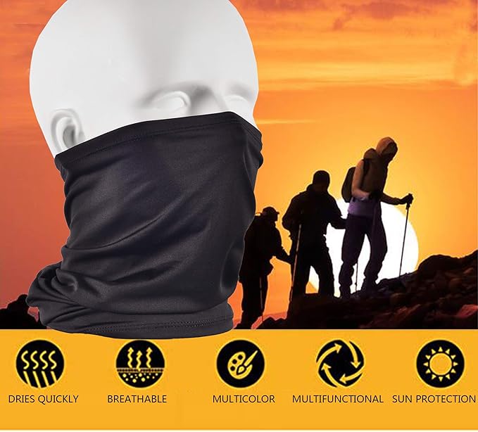 UV Face Cover Neck Gaiter Mask Dust Protection Magic Scarf Wind Bandana Balaclava for Summer Running Fishing 4 PCS