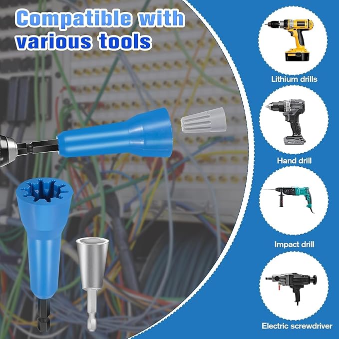 Wire Stripper Twister Tool for Drill, 35 in 1 New Wire Stripping for Drill 2025 Professional US Standard 14-12-10-8-6 Gauge Electricians Tools for Drill Wire Stripper and Twister Kit
