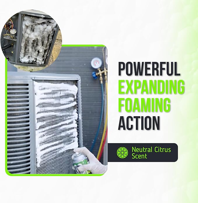 Leak Saver Foam Blaster AC Coil Cleaner for AC Unit 3-Pack | No Rinse Formula for Evaporators & Condensers | Neutral Citrus Scent