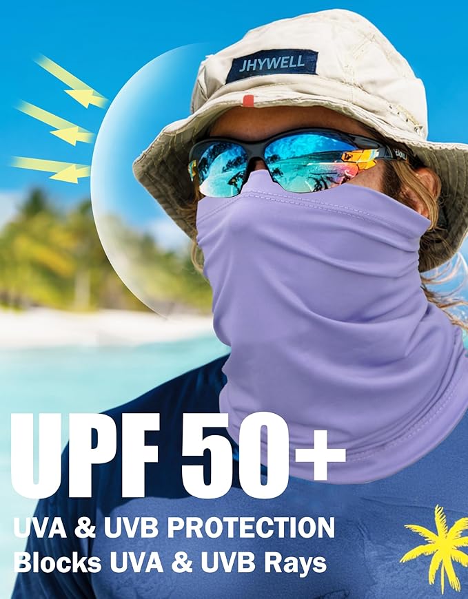 JHYWELL Cooling Neck Gaiter Face Mask, UV Protection Masks Gator, Windproof Bandana for Skiing, Fishing, Hiking, Cycling