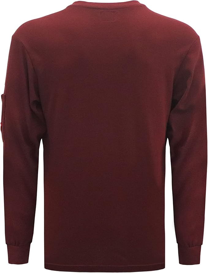 TICOMELA FR T Shirt Flame Resistant Shirt 5.5oz 100% Cotton Light Weight Workwear Men's Long Sleeve Henley Shirts