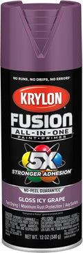 Krylon Fusion All-In-One Adhesive Spray Paint for Indoor/Outdoor Use, 12 oz, Icy Grape