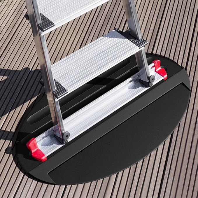 Extension Anti-Skid Ladder Stop Mat, 27"x15.7" Non-Slip Rubber Stabilizer Pad Anti-Slip Ladders Aid Stopper, Floor Protection Stepladder Telescoping Accessories (Black)
