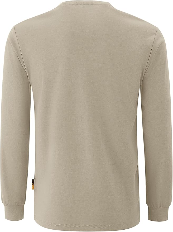 WORKWEYA Men's FR Shirts 6.5oz Lightweight Long Sleeve Flame Resistant T-Shirt NFPA 2112/CAT2