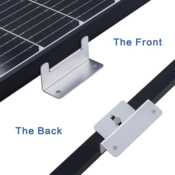 JJN Solar Panel Mount Z Brackets, 1 Set 4 Units Solar Panel Mounting Brackets, Lightweight Aluminum Corrosion-Free Mounts for RVs Boats Trailers Yachts and Other Off Gird System Installation