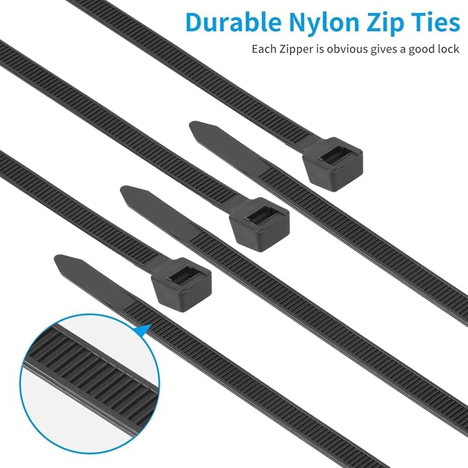 12 inch Garden Green Zip Ties Heavy Duty 100 PCS, 250 LBS Ultra Exclusive Strong Plastic Wire Ties, Large Cable Ties Extra Long Tie Wraps, Indoor and Outdoor UV Resistant