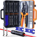 Preciva Solar Crimper Tool Kit, 10 Pairs MC4 Connectors & 2 Wrench, 1 Ratcheting Crimper for 16-6 AWG (2.5-6mm²) Cable, Waterproof PV Connector Assembly Kit with Carry Case for Solar Installation