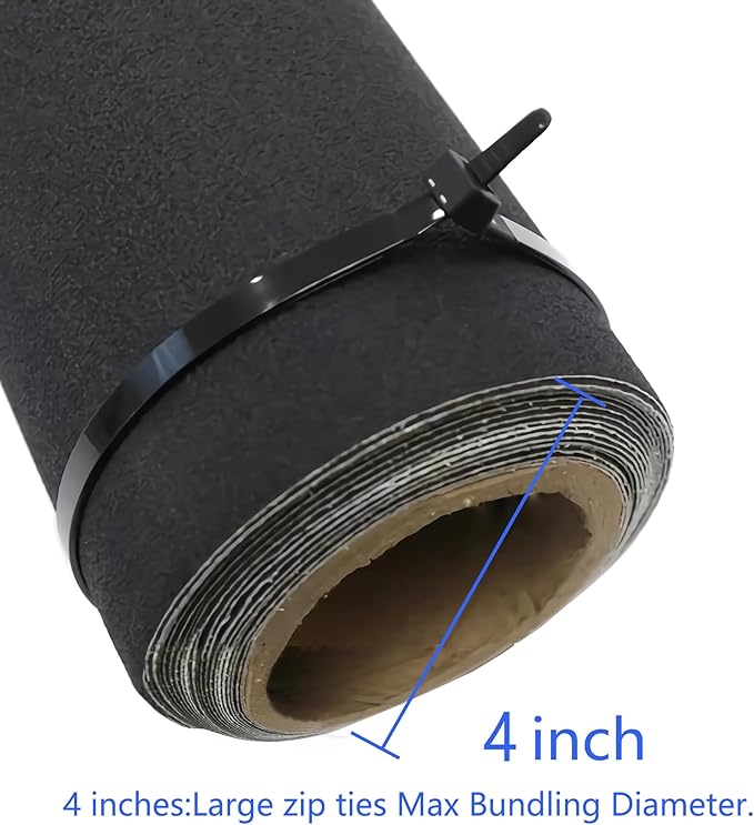 14 Inch Heavy Duty Cable Ties - 60lb Tensile Strength, Weather Resistant Outdoor Black Zip Ties (150 Pack)
