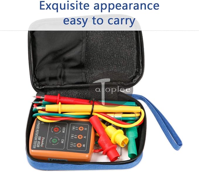 ATOPLEE 3 Phase Sequence Presence Rotation Tester Indicator Detector Meter with LED and Buzzer 60V~600V (3 Phase AC)