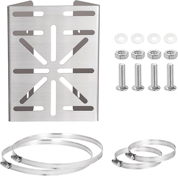 Stainless Steel Camera Pole Mount Bracket Outdoor, Universal Security Cameras Brackets with Adjustable Clamps, Sturdy Mounting Adapter for PTZ Dome, CCTV Surveillance Cam, Solar Panels