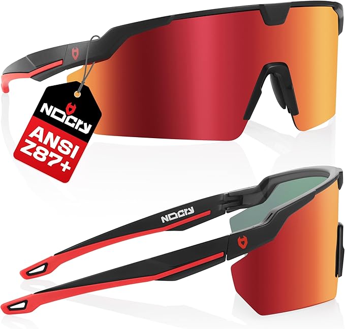 NoCry ANSI Z87 Sunglasses For Men or Women with Anti-Scratch and 100% UV Protection — High Contrast Lens Tinted Safety Glasses for Men — Perfect Z87 Safety Glasses or Safety Sunglasses
