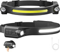 AlpsWolf LED Headlamp Rechargeable, 2 XPE LED and COB LED Head Lamp, Motion Sensor, 260° Wide Beam, IPX4 Waterproof, Rechargeable Headlight for Camping Accessories (2 Pack)