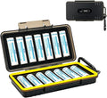 JJC 14 Slots 18650 Battery Case with Carabiner, Water-Resistant and Shockproof Battery Storage for 14 x 18650, 18650 Organizer Box
