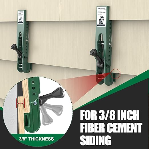 Siding Tools for Installation, Siding Mounting Kit, Compatible with 3/8-Inch Fiber Cement, Lap Side Gauge/Clamps with Adjustable Reveals (Green)