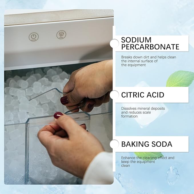 Ice Machine Cleaner Maker Descaler, 12 Ice Maker Cleaner Tablets, Remove Hard Water Mineral Buildup Clean Tablets Ice Makers, Nickel Safe Scale Remover for All Ice Machines