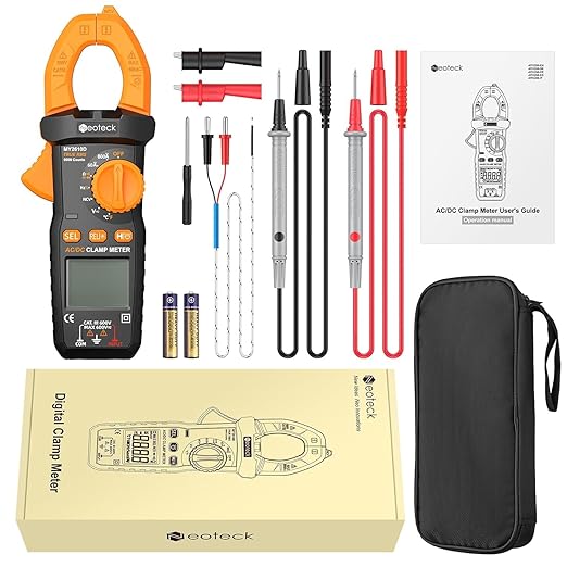 Neoteck Clamp Meter 6000 Counts Clamp Multimeter 800A AC/DC Current&Voltage Multimeter with TRMS Capacitance Continuity Resistance NCV Diode Frequency for Home Electrical,Automobile,Industrial,HVAC
