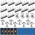 Solar Panel Bracket Kit, 12 Pcs Aluminium Mounting Rail 200mm, Solar Panel Mount 30mm/35mm, Z-Bracket Set, Center Clamps, Solar Mounting Rail Connector for Metal Roof, Tin Roof, Flat Roof, Sheet Roof