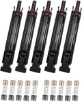 5 Pcs 30A Solar Fuse Holder Inline with Male and Female Connector for Solar Panel and Solar Controller, IP68 Waterproof Solar Fuse Connector with 10 Fuse