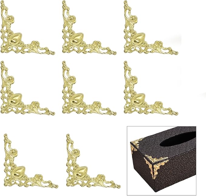 50 Pcs Corner Protector Guard Edge Cover, Book Scrapbooking Corner Protector Corner Decorative Protector Cover for Desk Case Box (Yellow)