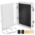 Electrical Junction Box, Outdoor Water Resistant Nema Enclosure, Ventilated ABS Plastic WiFi Project Box with Internal Mounting Panel & Hinged Cover 18.1" Lx 12.6" Wx 4.3" H