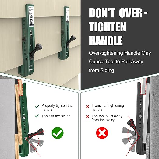 Siding Installation Tools, Mounting Kit Compatible with 5/16-Inch Fiber Cement, Lap Gauge/Clamps with Adjustable Reveals (Green)
