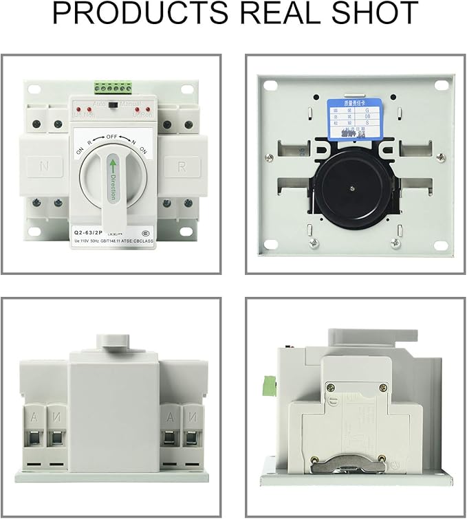 110V 2P 63A MCB type Mini Dual Power Automatic Transfer Switches Toggle Controller Change-Over Switch for Generator ATS Self Cast Conversion