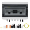 PV Solar Combiner Box,50A 500V Junction Box IP65 Waterproof 4 String 4 in 2 Out PV Combiner Box for Solar Panel