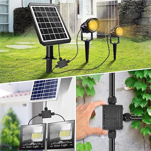Junction Box Outdoor Waterproof Electrical Box,3-Way,IP68 Black Outdoor M25 coaxial Connector,for Cable Ø0.2-0.55in UL Listed(2Pack)