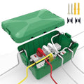 Large Outdoor Waterproof Electrical Box(12.9X 8.3 x 5.2 inch), IP54 Weatherproof Extension Cord Cover with 7 Cable Seal Entry, Protect Power Strip, Timer Outlet Plug, Holiday Light Decoration, Green